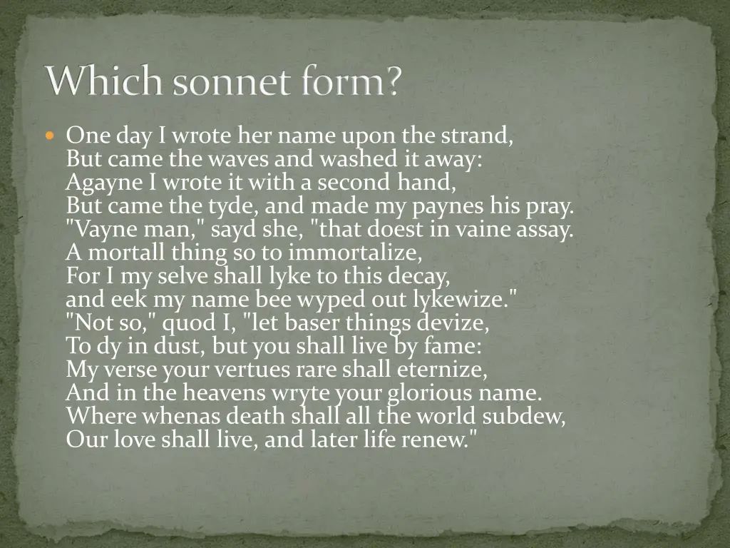 which sonnet form 1