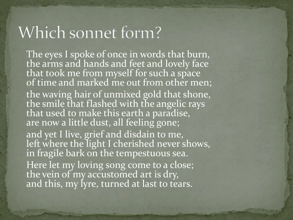 which sonnet form 2