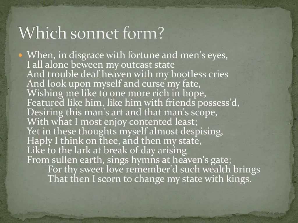 which sonnet form