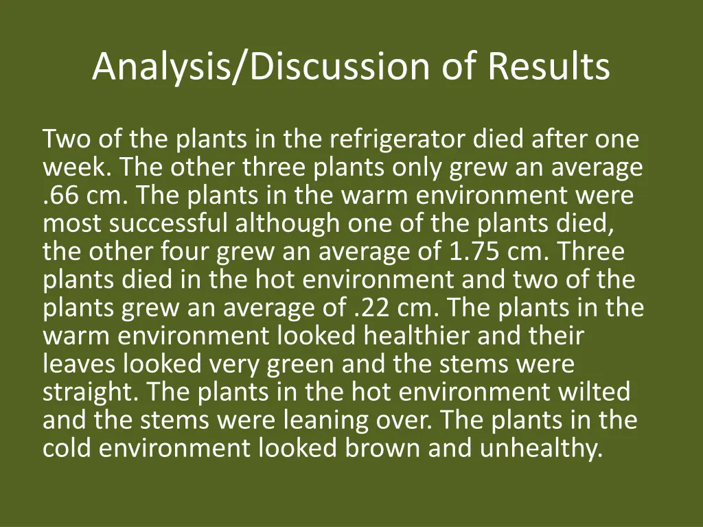 analysis discussion of results