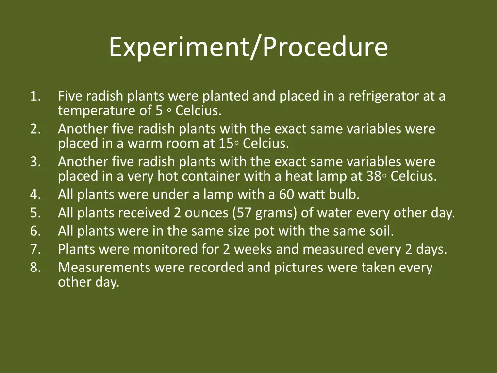 experiment procedure