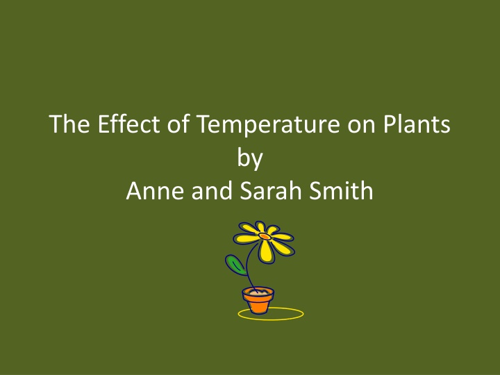 the effect of temperature on plants by anne