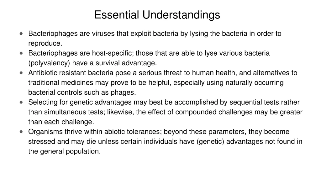 essential understandings