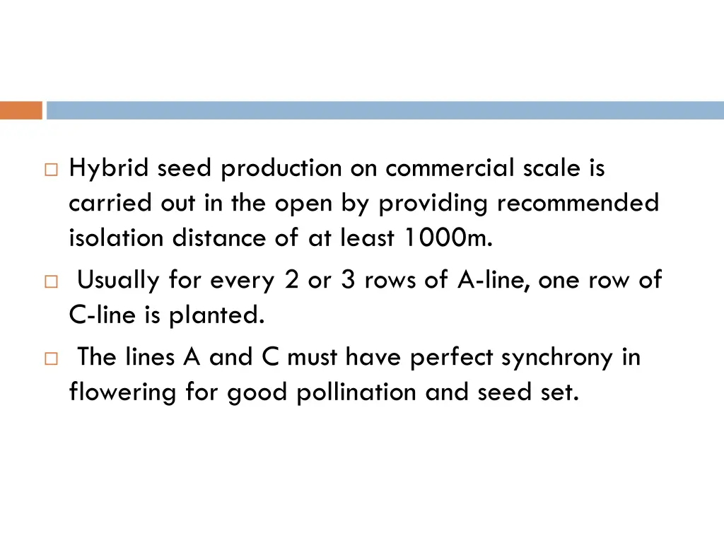 hybrid seed production on commercial scale