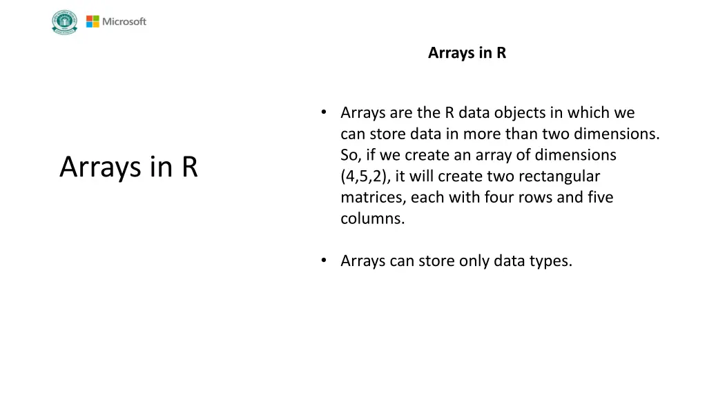 arrays in r