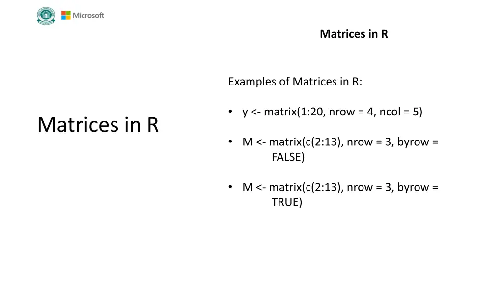 matrices in r 2