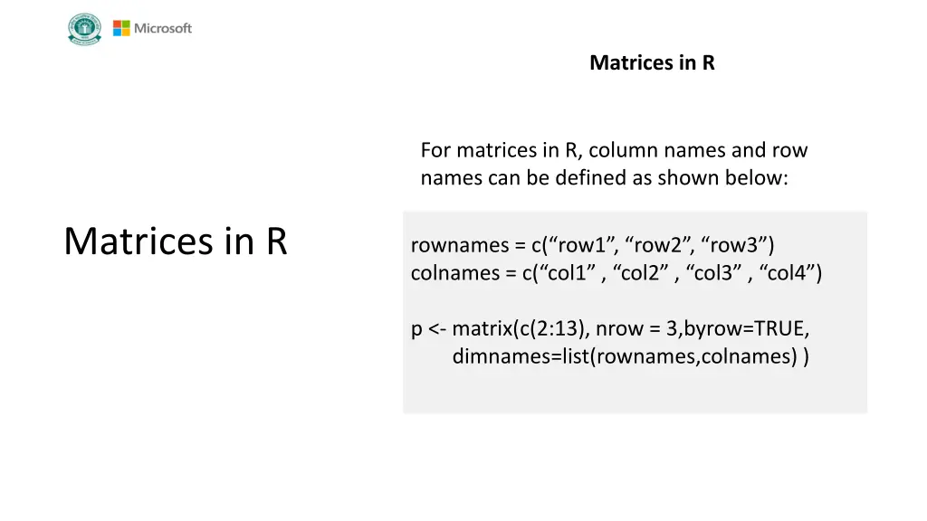 matrices in r 3