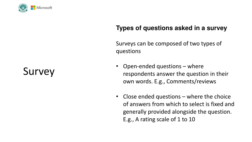 types of questions asked in a survey