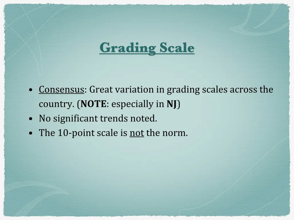 grading scale