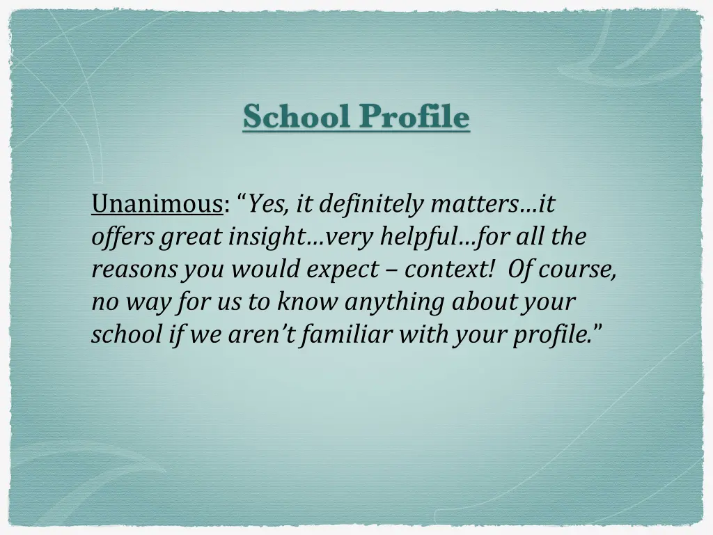 school profile