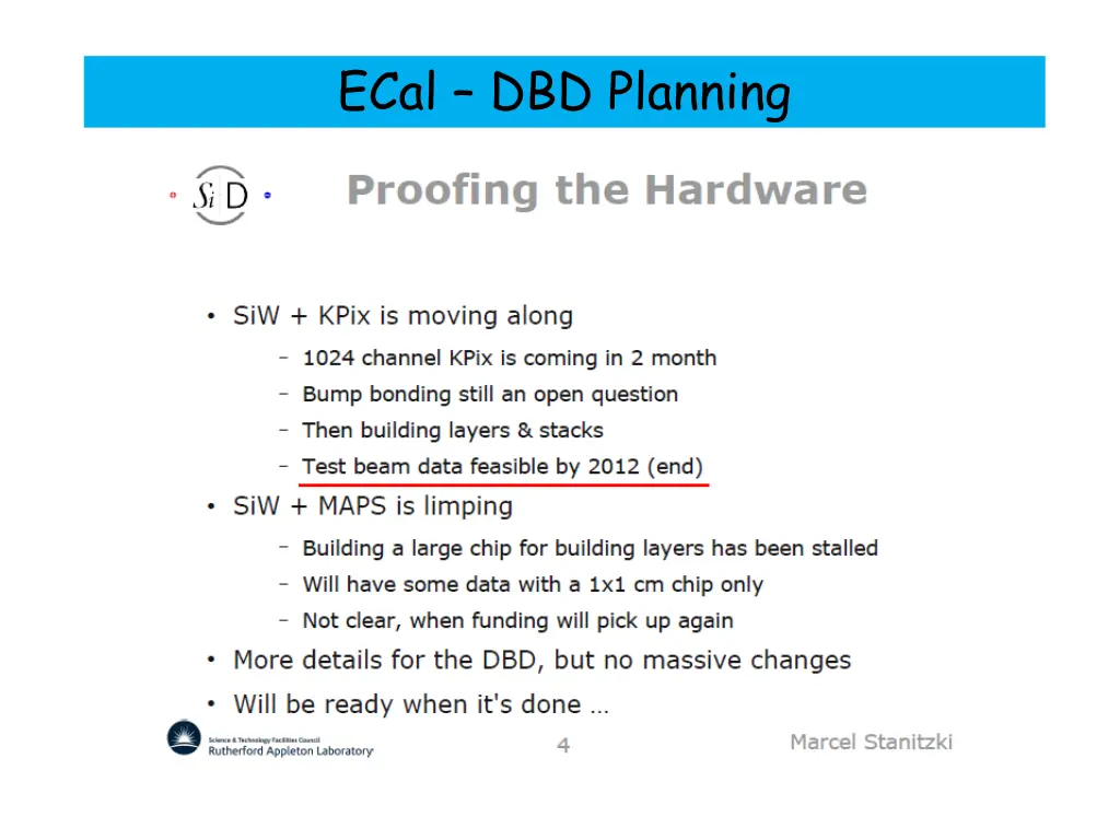 ecal dbd planning 1