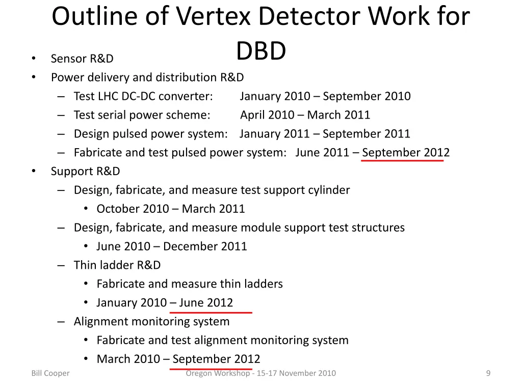 outline of vertex detector work for dbd sensor