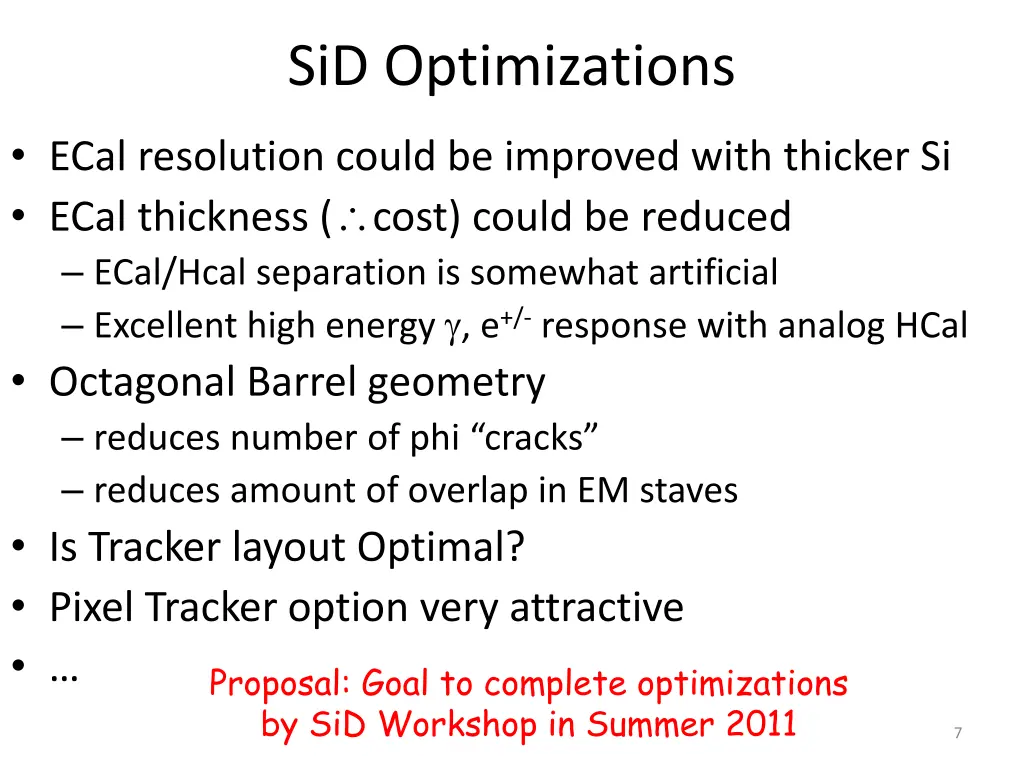 sid optimizations