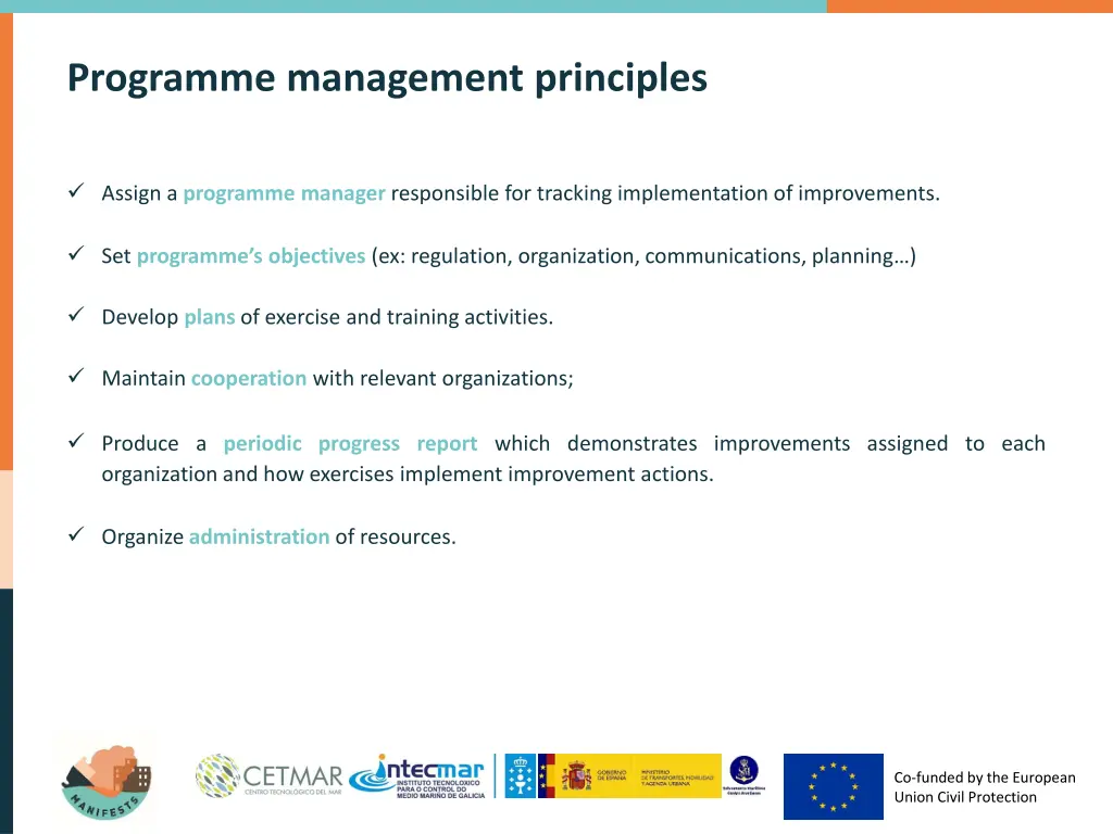 programme management principles