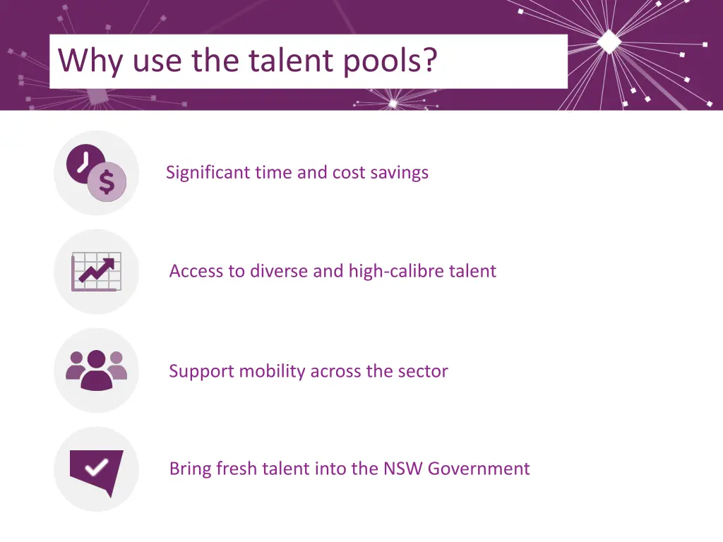 why use the talent pools