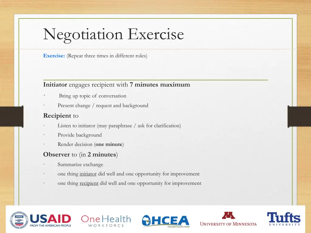 negotiation exercise 1