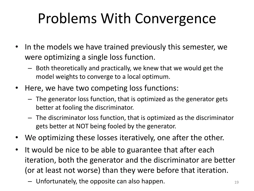 problems with convergence