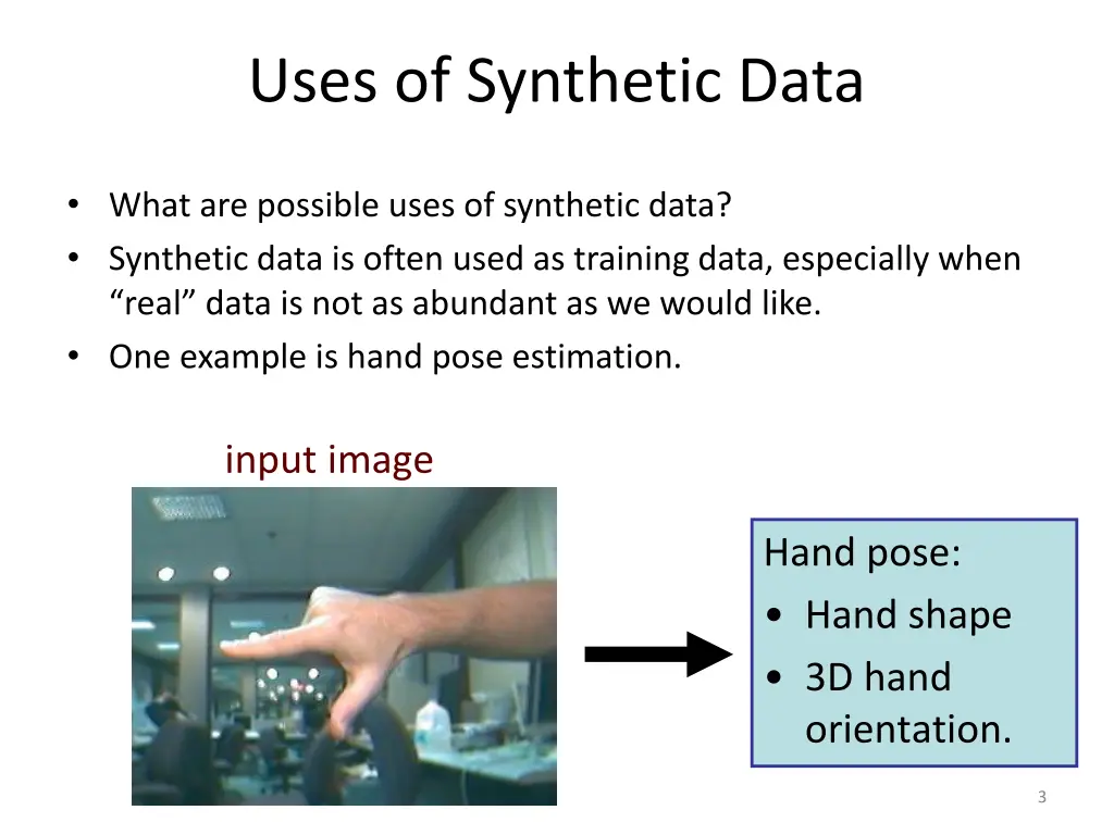 uses of synthetic data