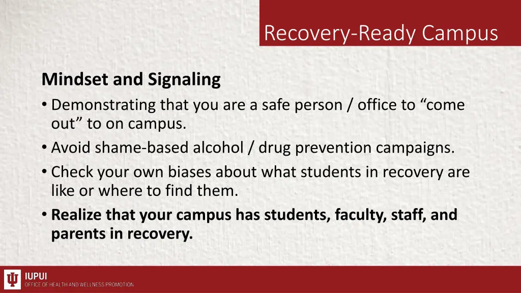 recovery ready campus