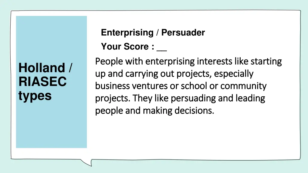 enterprising persuader your score people with