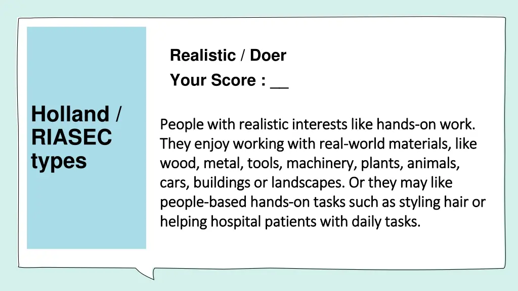 realistic doer your score