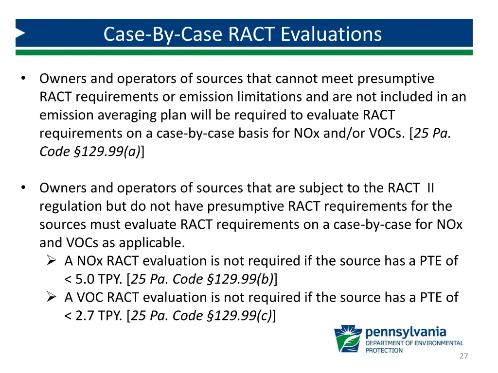 case by case ract evaluations