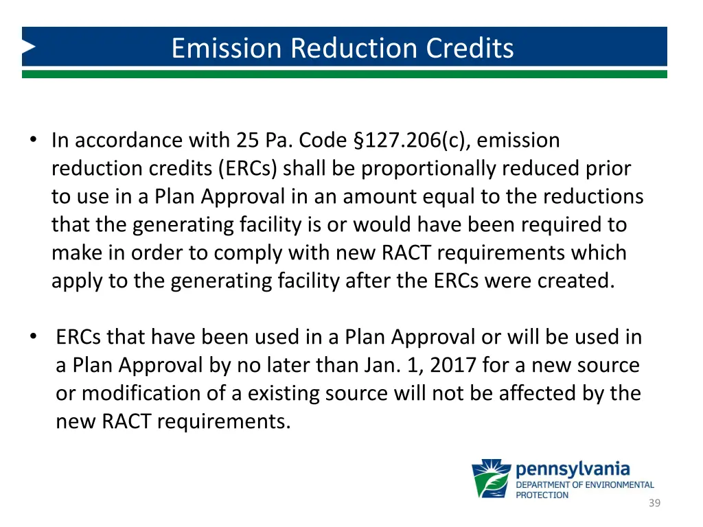 emission reduction credits