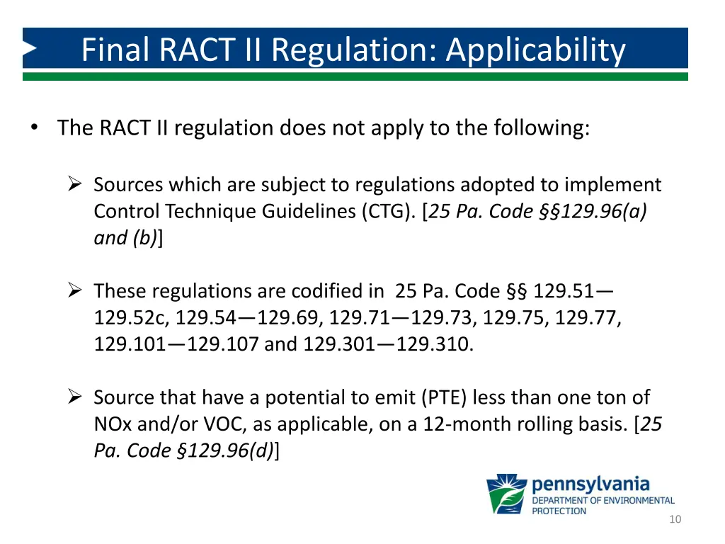 final ract ii regulation applicability 3