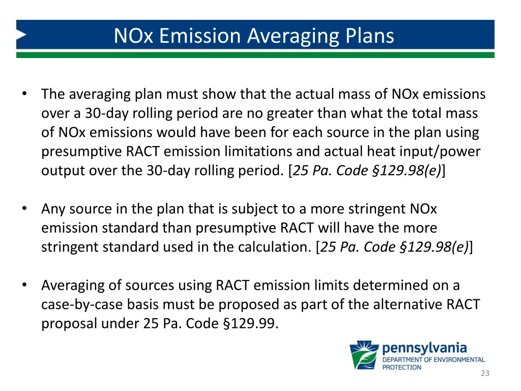 nox emission averaging plans 1