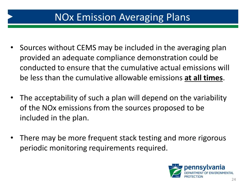 nox emission averaging plans 2