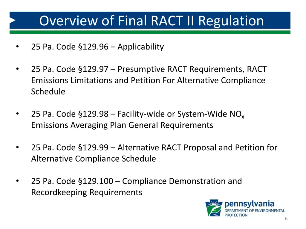 overview of final ract ii regulation 1