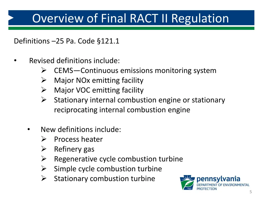 overview of final ract ii regulation