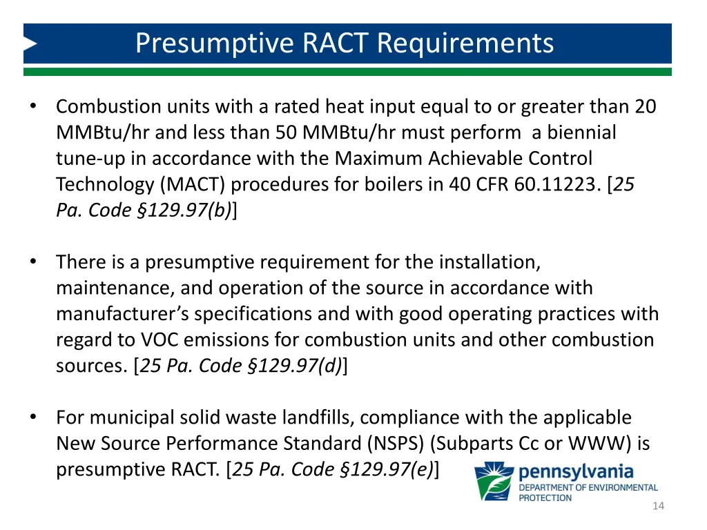 presumptive ract requirements 2