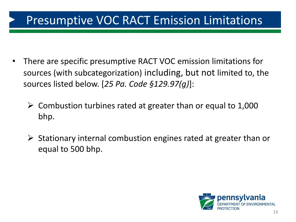 presumptive voc ract emission limitations