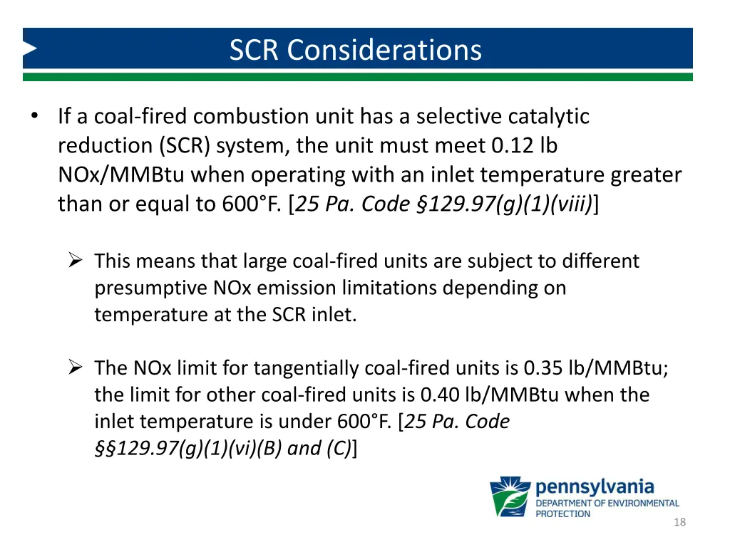 scr considerations