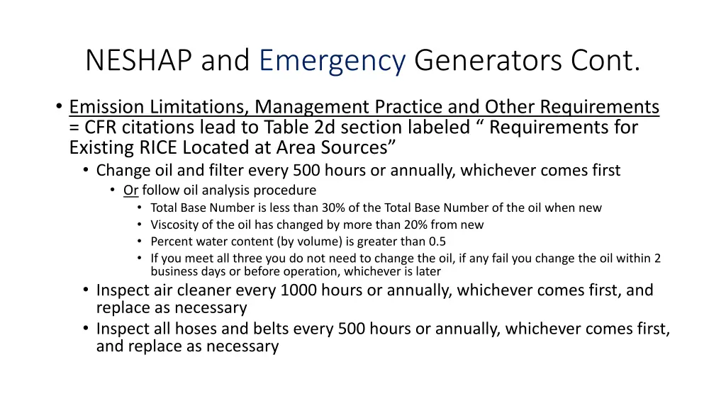 neshap and emergency generators cont