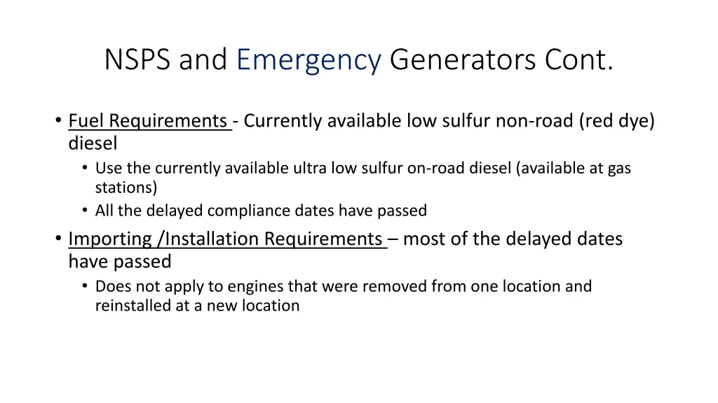 nsps and emergency generators cont 1