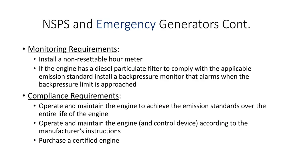 nsps and emergency generators cont 2