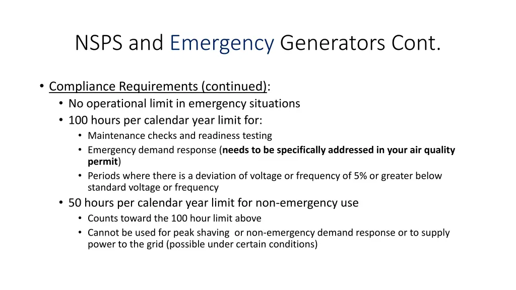 nsps and emergency generators cont 3