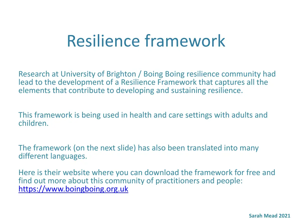 resilience framework