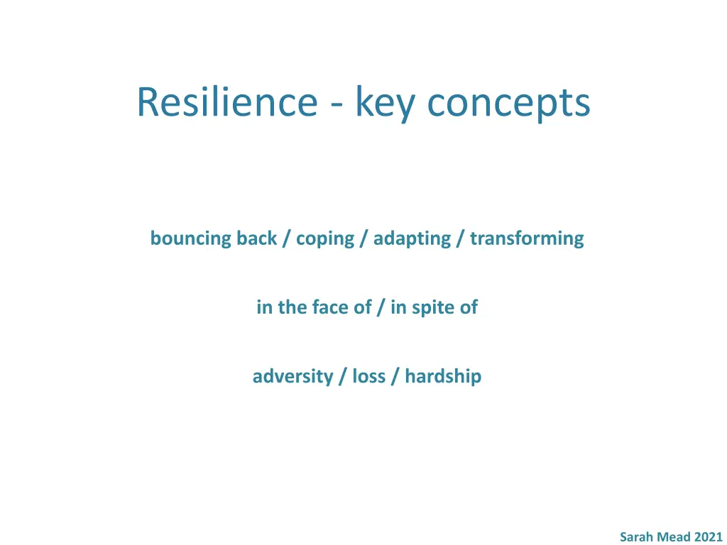 resilience key concepts