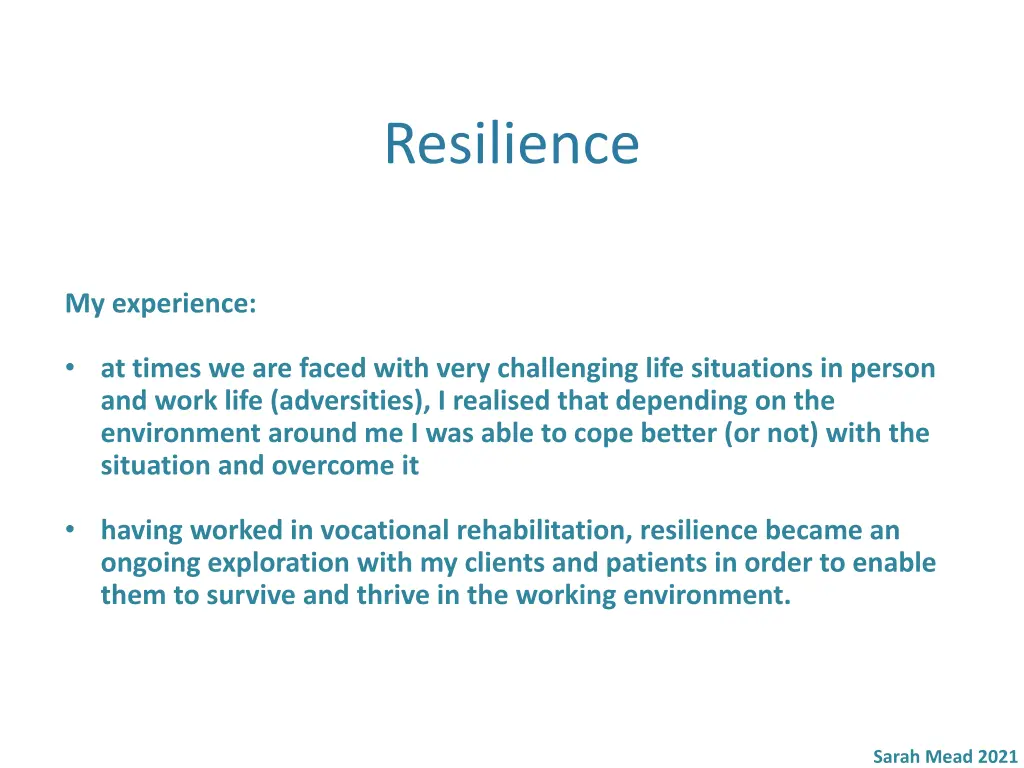 resilience