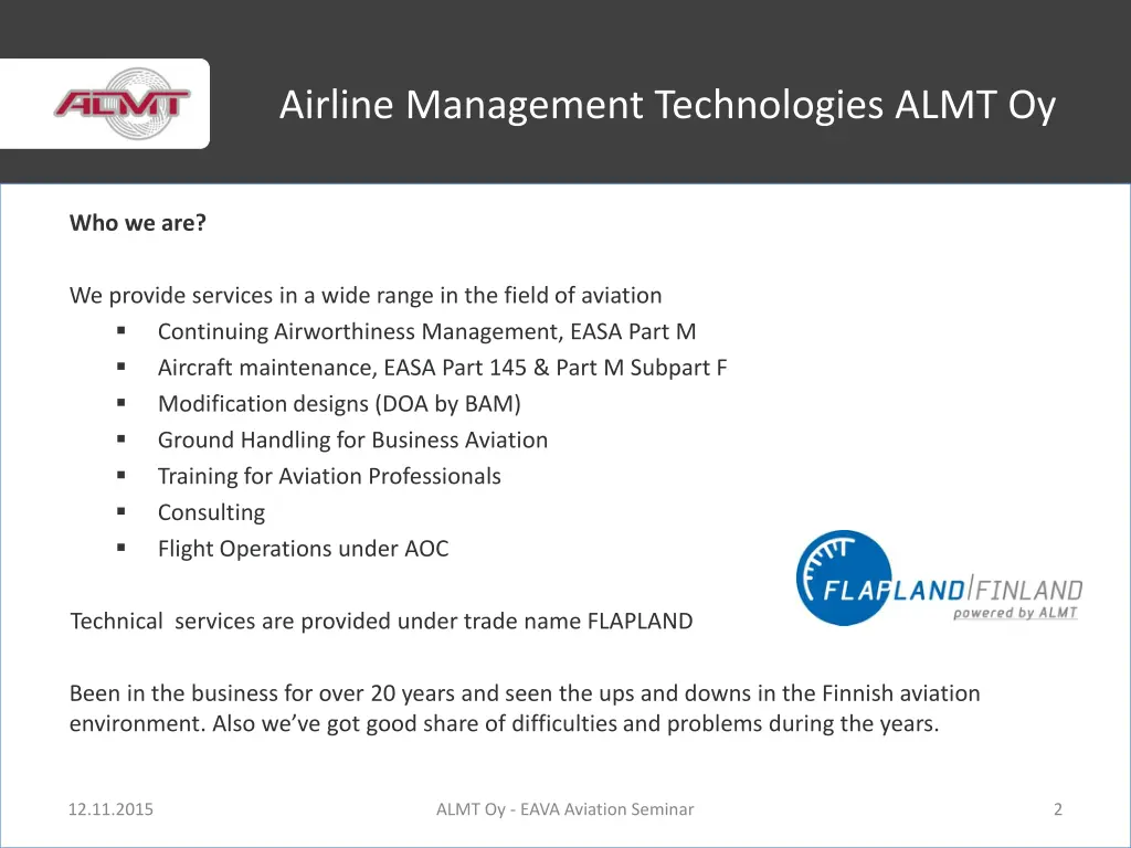 airline management technologies almt oy