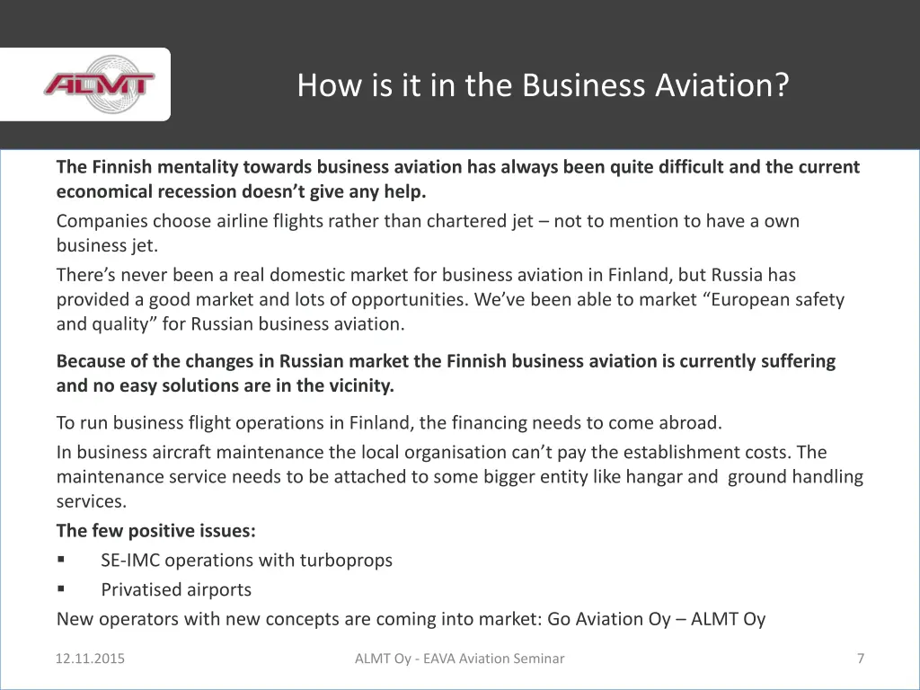 how is it in the business aviation