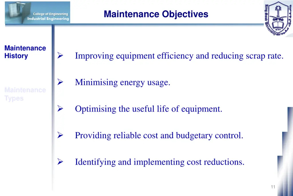 maintenance objectives 2