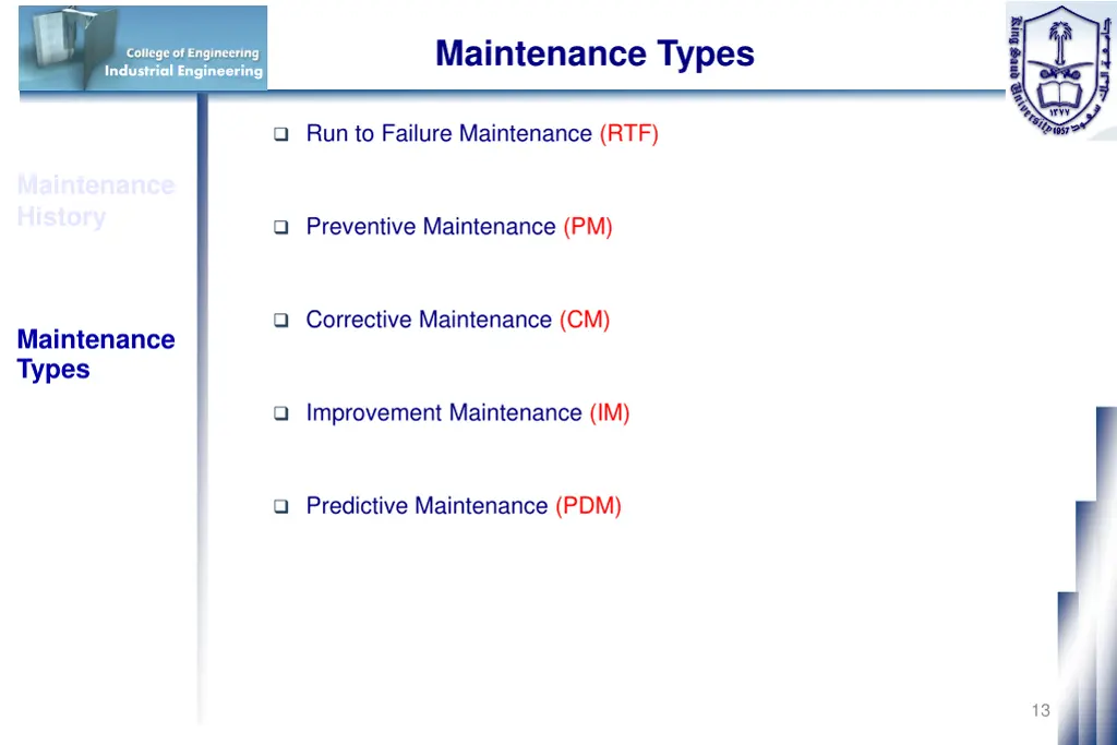 maintenance types