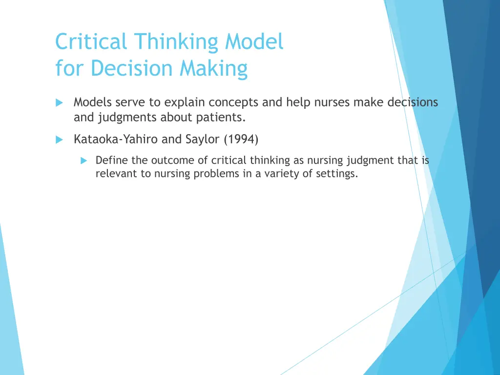 critical thinking model for decision making