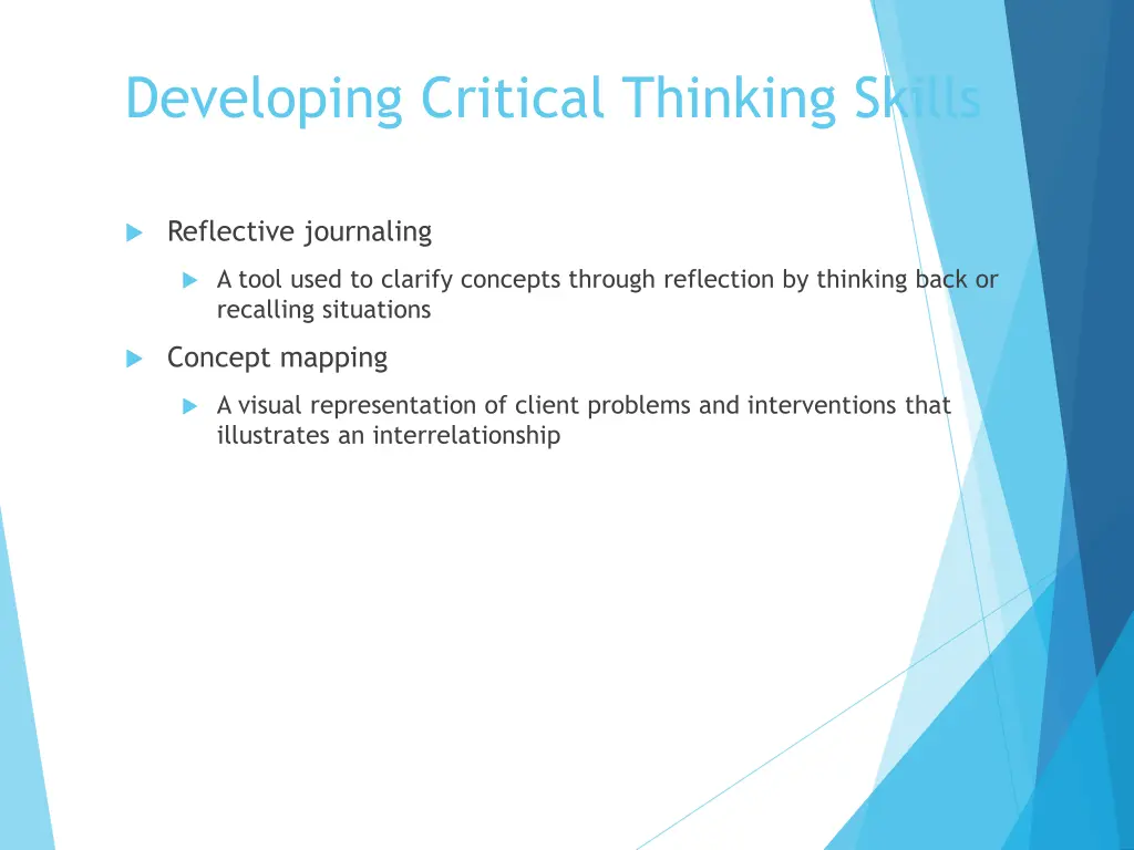 developing critical thinking skills