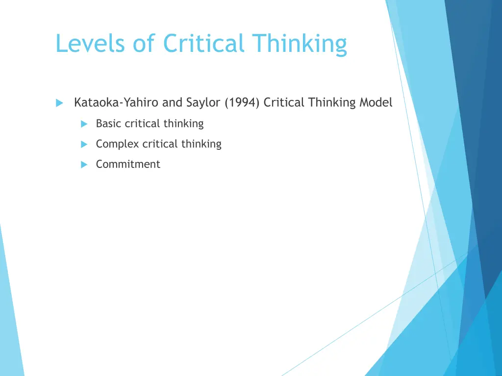 levels of critical thinking