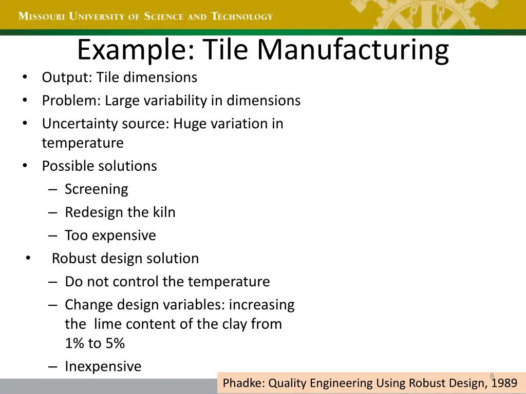 example tile manufacturing output tile dimensions